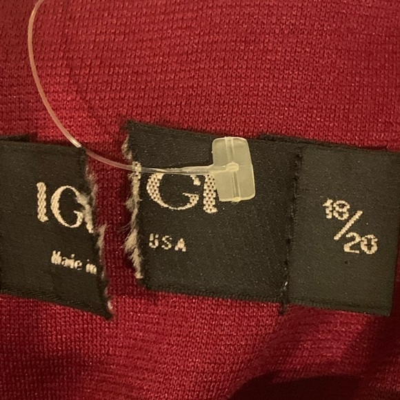 IGIGI Designers A-Line Dress Size 18/20 Red 3/4 Sleeve Pockets Square Neck NWOT - Picture 10 of 11